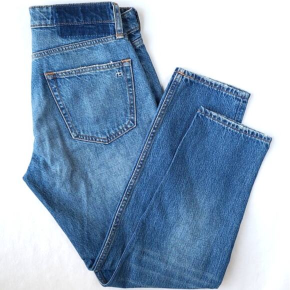Rag & Bone Rosa Mid-Rise Ankle Boyfriend Clean Mick Blue Jeans Size 24 EUC - Picture 15 of 16